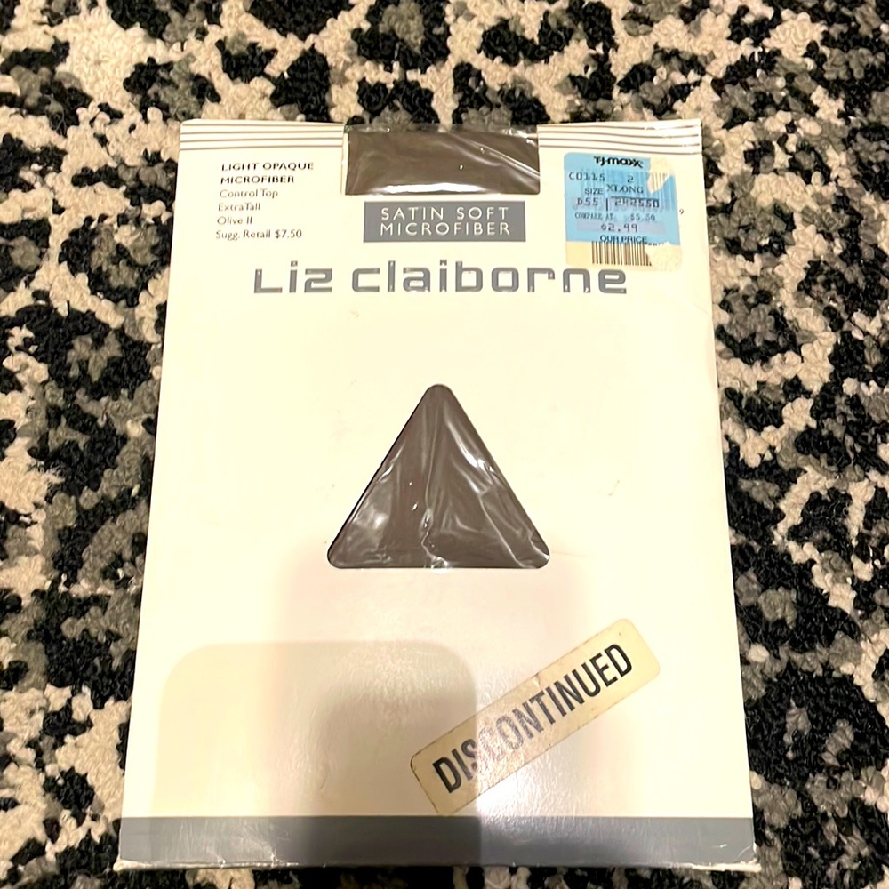 Vintage- new satin soft olive green hosiery by Liz Claiborne